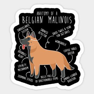 Belgian Malinois Dog Anatomy Sticker